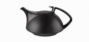 Teekanne, schwarz, aus der Serie TAC von Rosenthal, Design von Walter Gropius