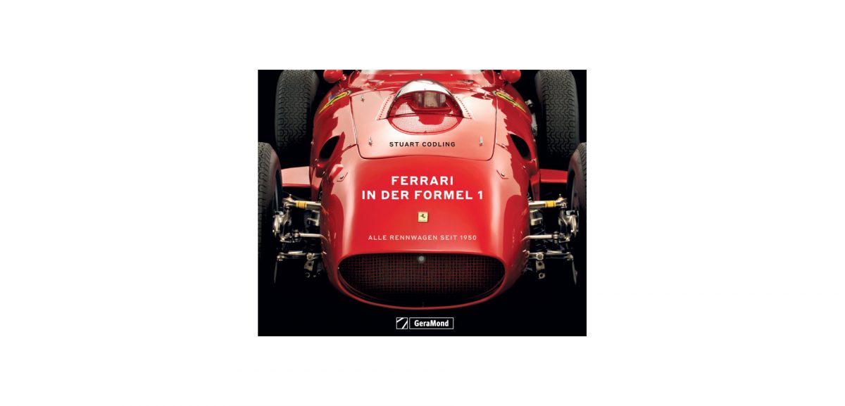 Mit „Ferrari in der Formel 1“ ist Stuart Codling ein großer Wurf gelungen. Technisch versierte Texte und einzigartige Aufnahmen begeistern. Das Foto zeigt das Cover des bei GeraMond erschienenen Titels.