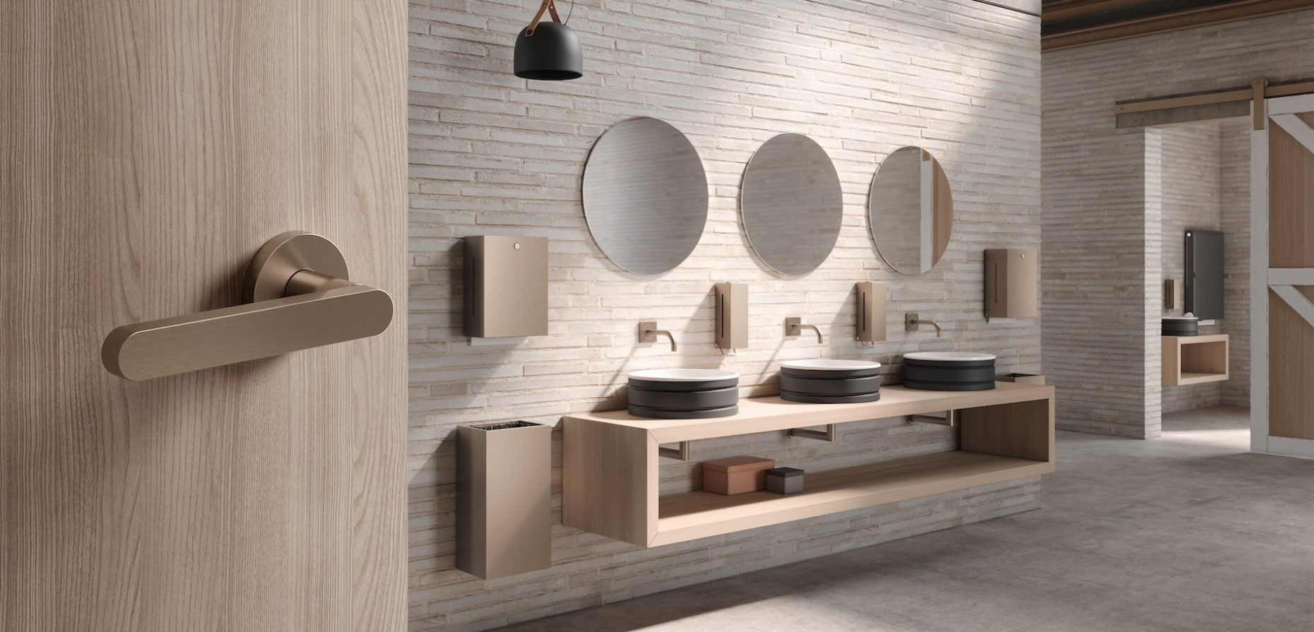 Vorteil PVD-Beschichtung: HEWI ergänzt die von Hadi Teherani entworfene Türdrücker-Serie 270 um fünf neue strapazierfähige Oberflächen. Foto: © HEWI